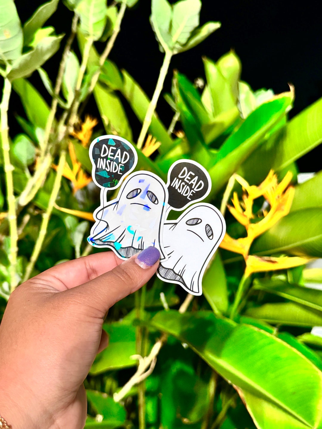 Dead Inside Ghost Sticker Ghost Sticker Halloween Sticker Etsy