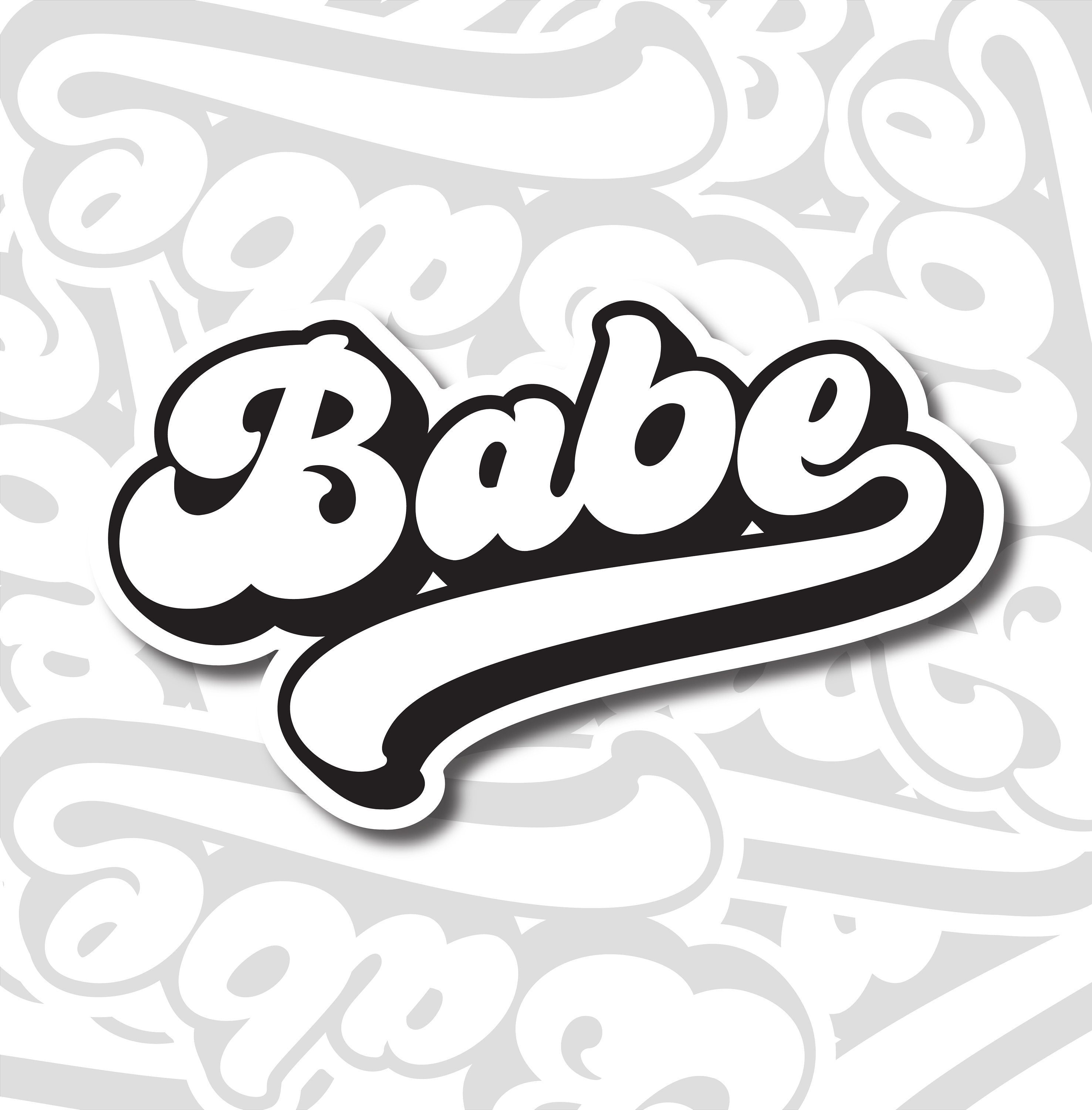 Babe Sticker babe decal babe retro sticker retro font Etsy 日本