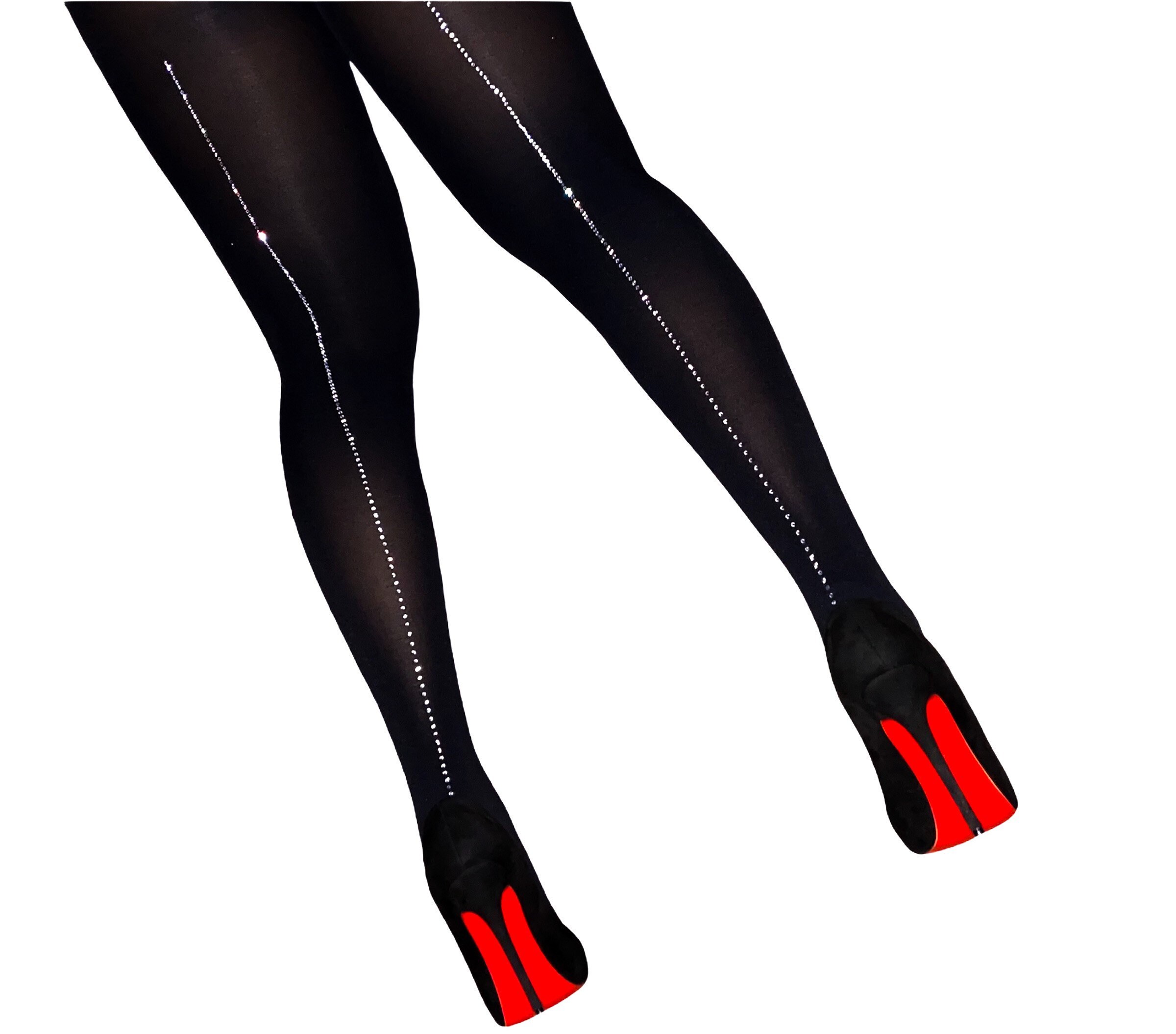 Crystal Backseam Tights, Rhinestone Bedazzled Panty Hose Etsy