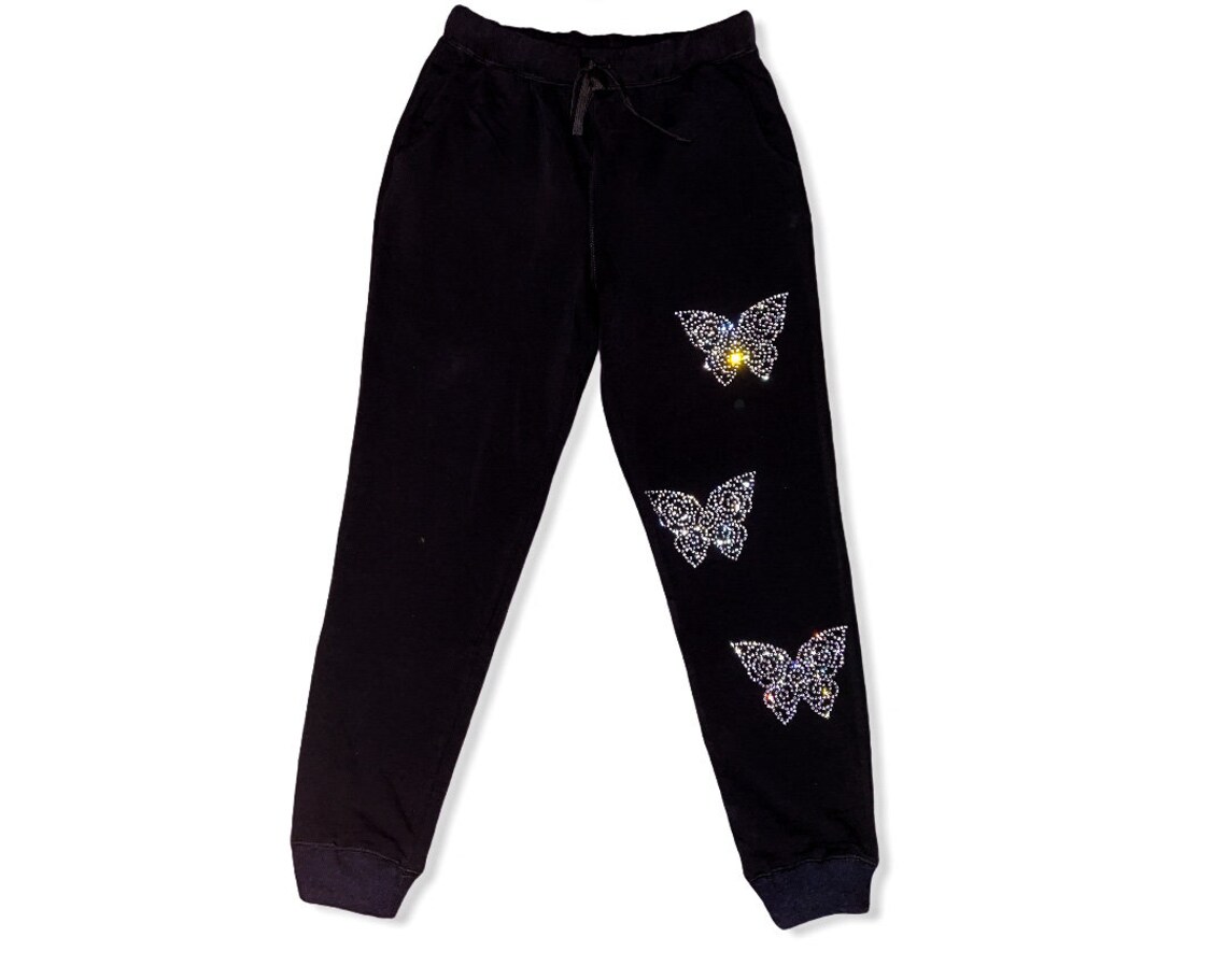 custom rhinestone sweatpants