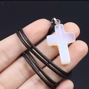 Handcrafted Natural Stone Cross Necklace for Women, The Perfect Mother&#39;s Day Gift - Simbol of Love & Faith