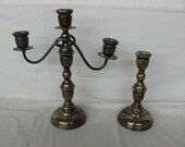 2 Vintage 1920s Sterling Silver Three Arms Candelabra 950 EP