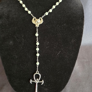 Glow in the Dark Vampire Ankh Rosary