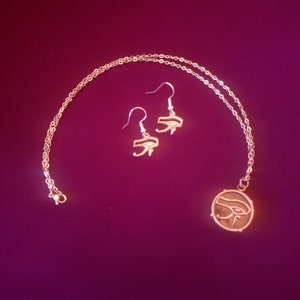 Eye of Horus necklace and earrings set