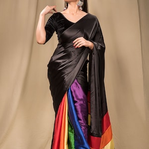 Premium AI Image  Rainbow of colors on traditional indian sari fabric
