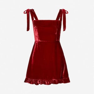 Red Velvet Dress For Women image 4