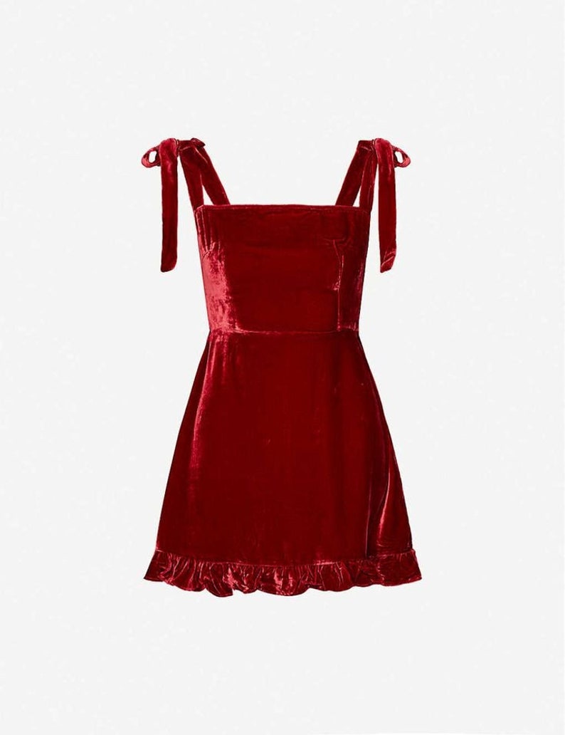 Red Velvet Dress For Women image 4