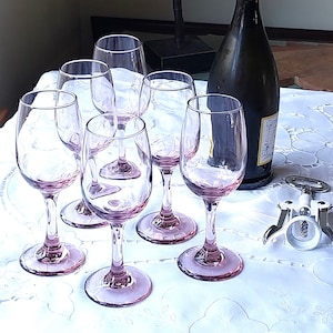 Vintage Pink Blush Wine Glasses Libbey