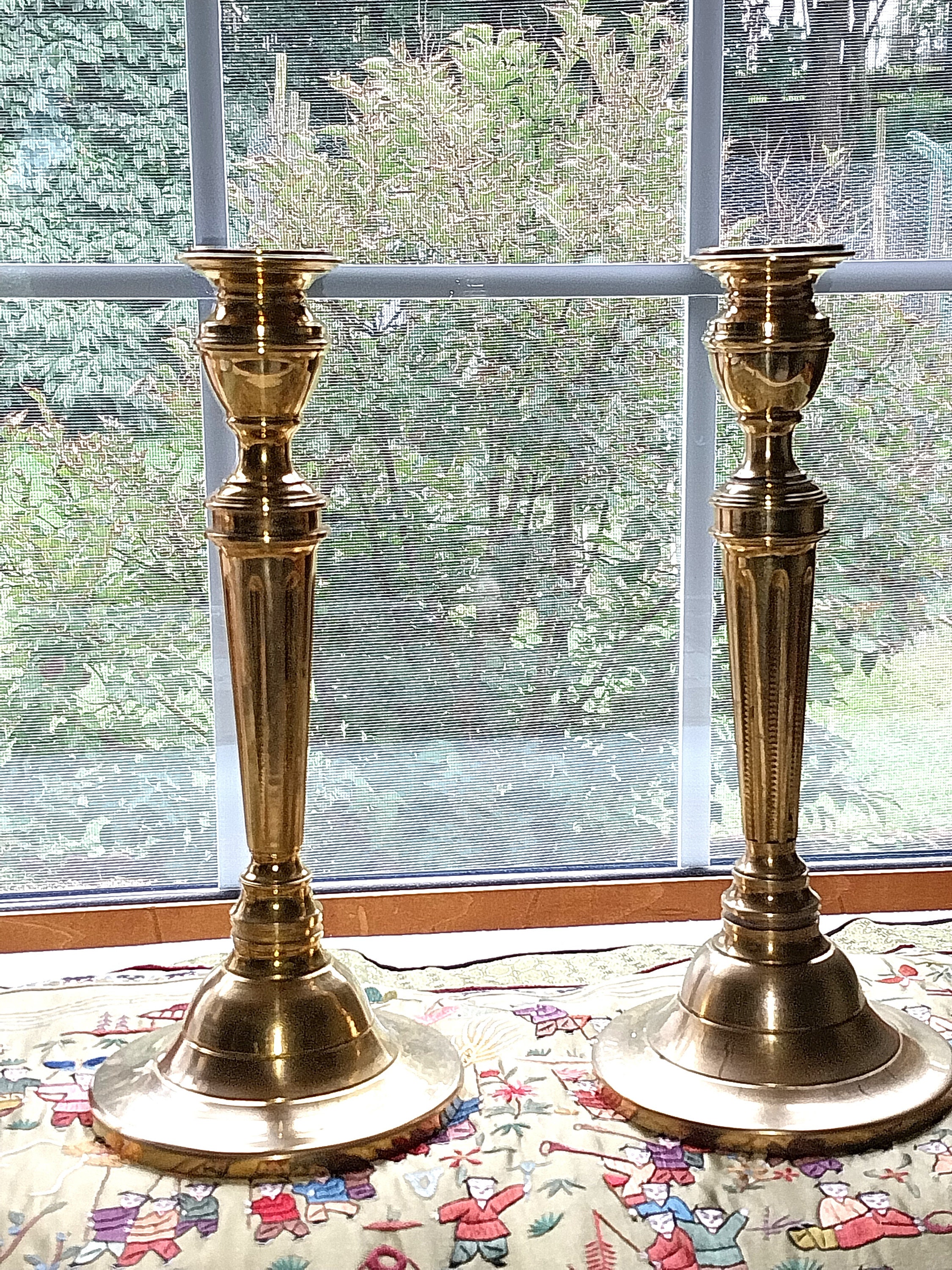 Tall Brass Candlesticks Vintage