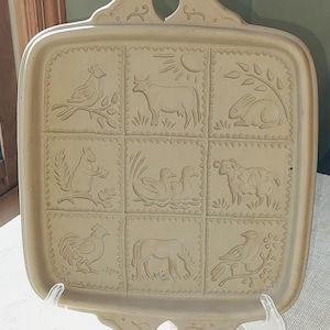 Vintage Brown Bag Cookie Art Shortbread Pan Large Molds, Hearts, Floral, Fruits