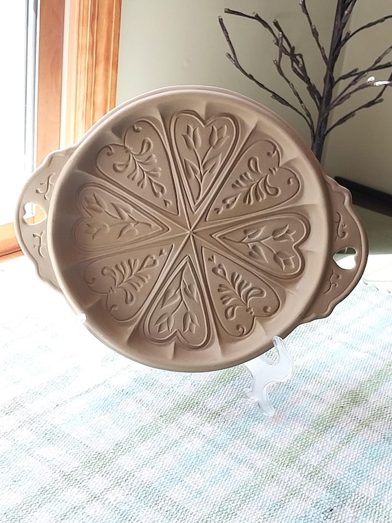Vintage Brown Bag Cookie Art Shortbread Pan Large Molds, Hearts