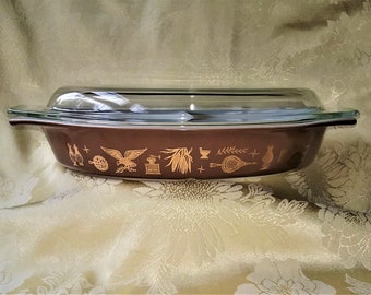 Pyrex Early American Cinderella Divided Casserole 1960s, Grandma's Pyrex