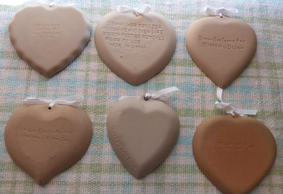 Vintage Brown Bag Cookie Art Molds, Wilton Mold, Hearts, Dovebirds