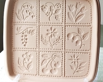 Vintage Brown Bag Cookie Art Shortbread Pan Large Molds, Farm