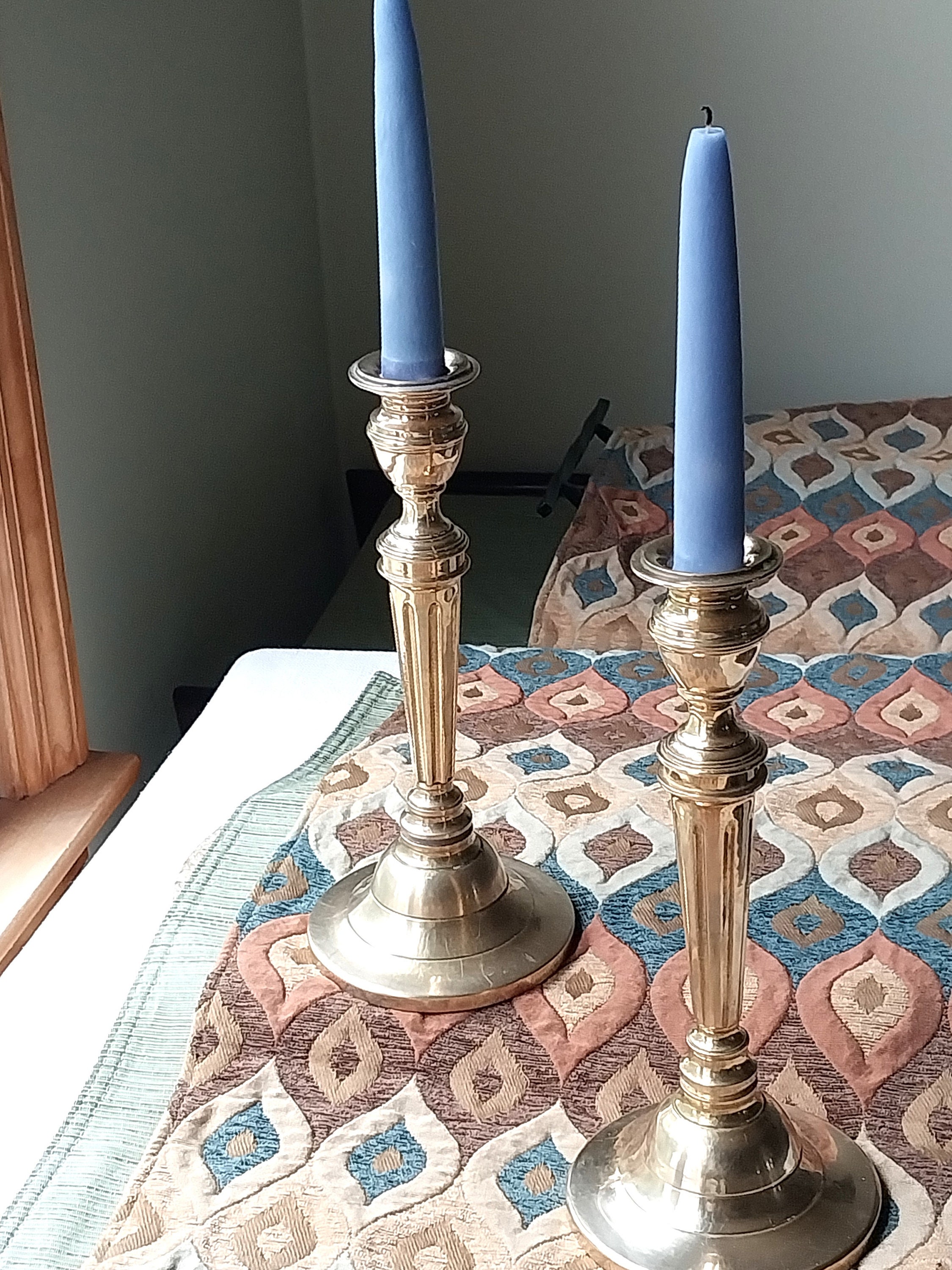 Tall Brass Candlesticks Vintage