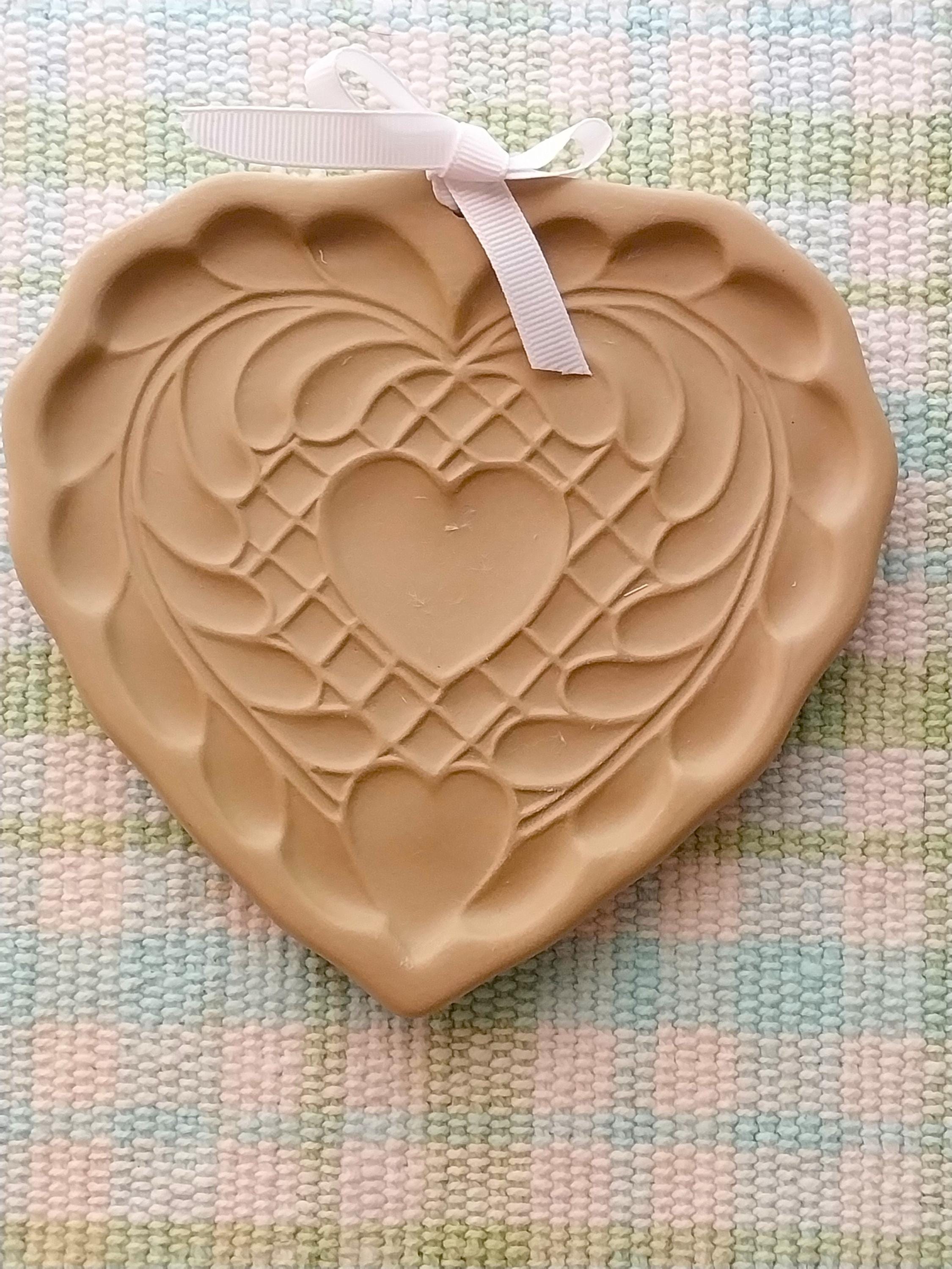 Vintage Brown Bag Cookie Art Molds, Wilton Mold, Hearts, Dovebirds
