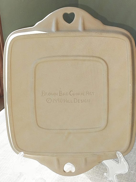 Vintage Brown Bag Cookie Art Shortbread Pan Large Molds, Hearts