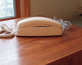 AT&T Trimline 210 Phone Ivory Color Vintage, Retro Decor, Push Button Telephone, Groovy,  MCM