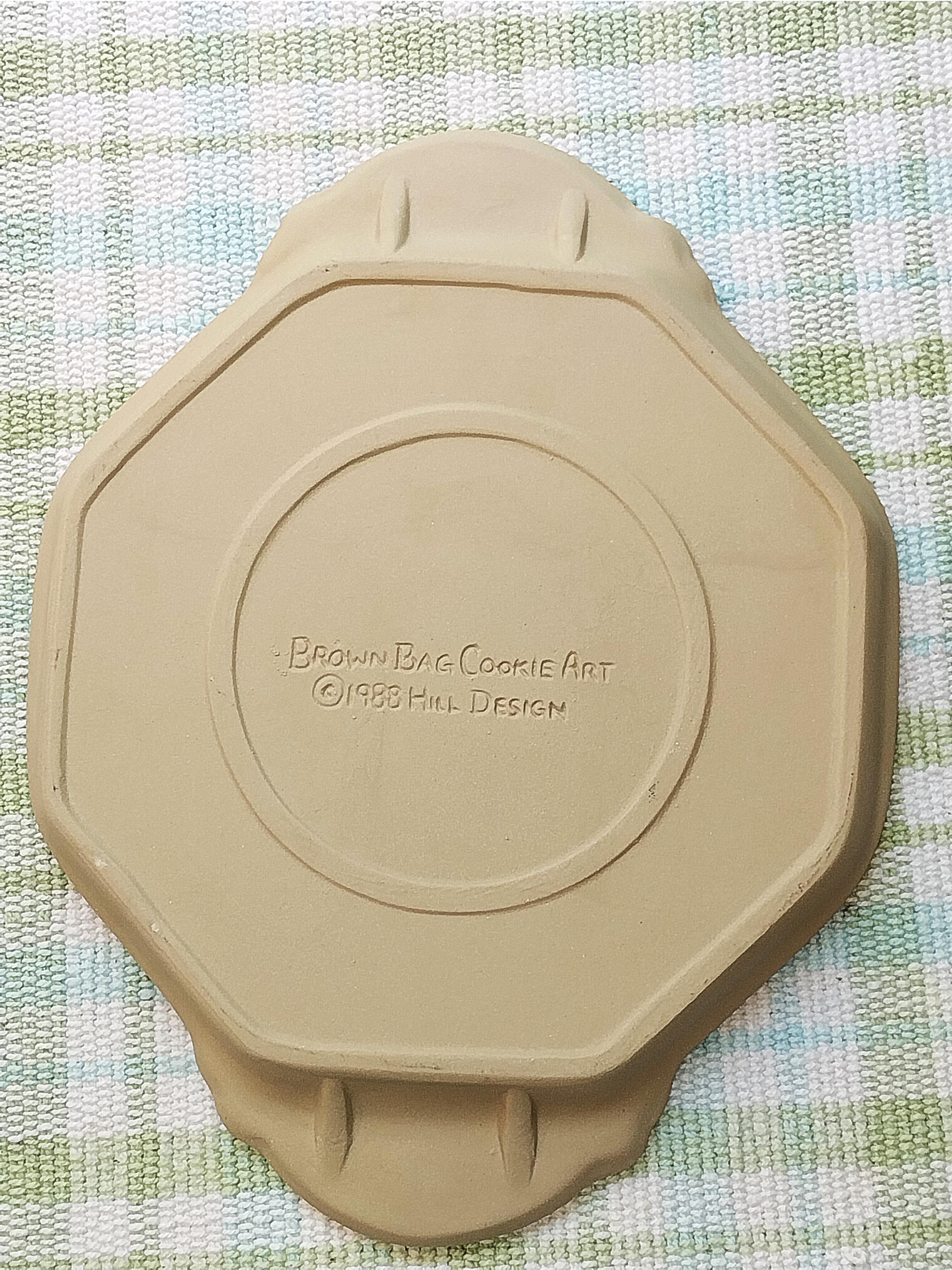Vintage Brown Bag Cookie Art Shortbread Pan Large Molds, Hearts