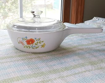 PYREX 1.5 Quart 片手鍋 #6213 Vintage Pyrex Flameware Saucepan #6213 - Etsy