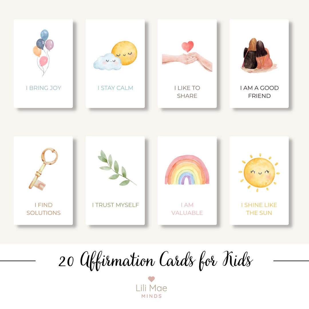 Kids Affirmation Cards Printable | Positive Affirmations for Children ...