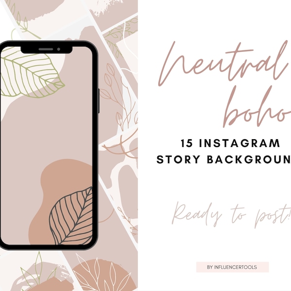 15 Instagram Neutral Boho Story Backgrounds, Instagram Templates, Social Media Background, Phone Wallpaper, Abstract Instagram Stories, JPEG