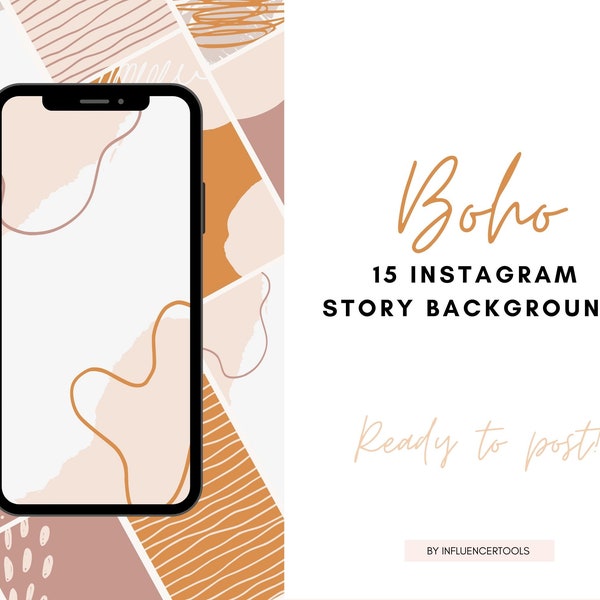 15 Instagram Boho Story Backgrounds, Instagram Templates, Aesthetic Social Media Background / Phone Wallpaper, Abstract Instagram Stories