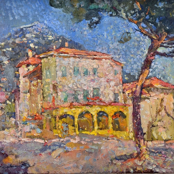 Levens France - Original Oil Painting by N. KOZUHOVSKY (1999)