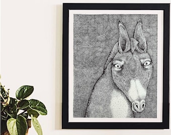 El Burro. Ilustración original de lápiz y tinta