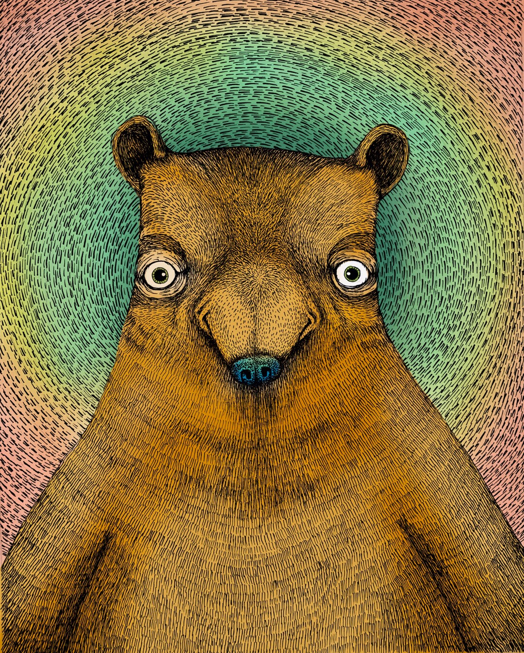 The Bear. Fine Art Matte Print of an Original Pen and Ink Illustration
