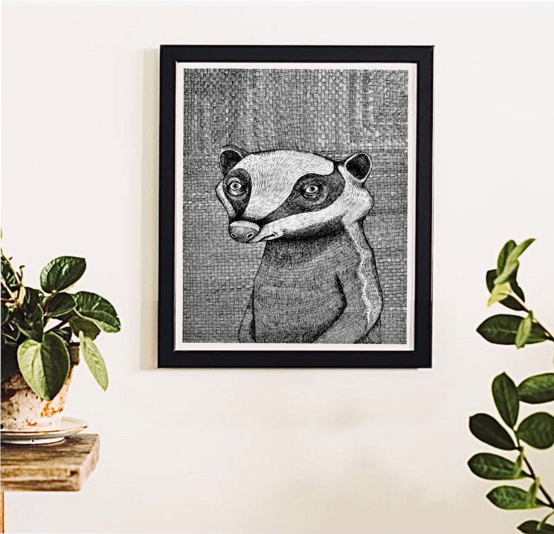 The Badger. Original Pen and Ink Illustration - Etsy