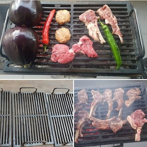BBQ Grill Portable Campfire Cooking Grate with Cast Iron Grill
