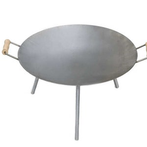 Cowboy wok - Fire Skillet, Campfire skillet, Camp fire Skillet with legs, Open fire skillet, Boy scout cooking, wood fire pan, barbecue