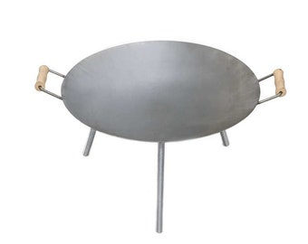 Cowboy wok - Fire Skillet, Campfire skillet, Camp fire Skillet with legs, Open fire skillet, Boy scout cooking, wood fire pan, barbecue