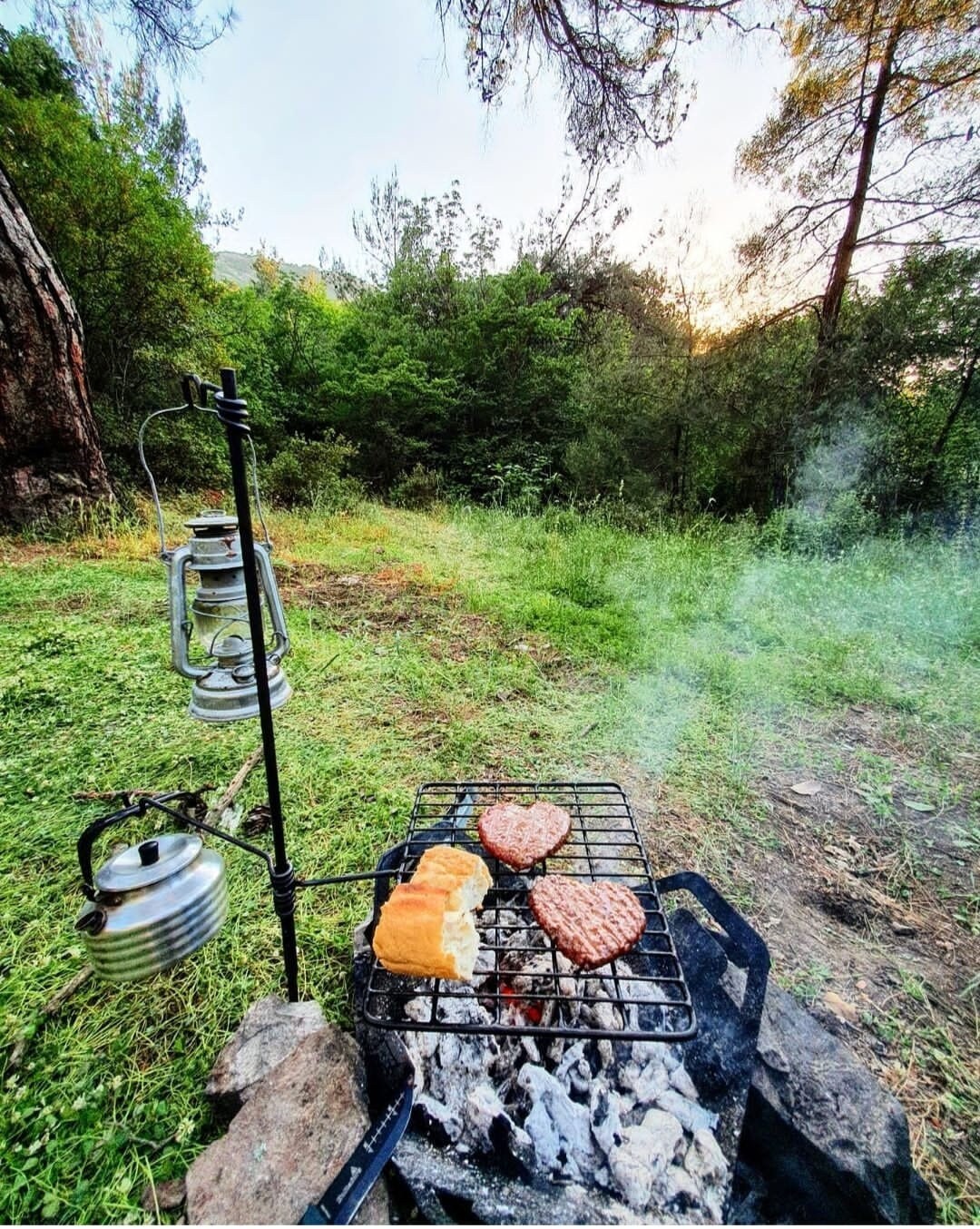 Portable grill  Campfire camp barbecue Cowboy wok