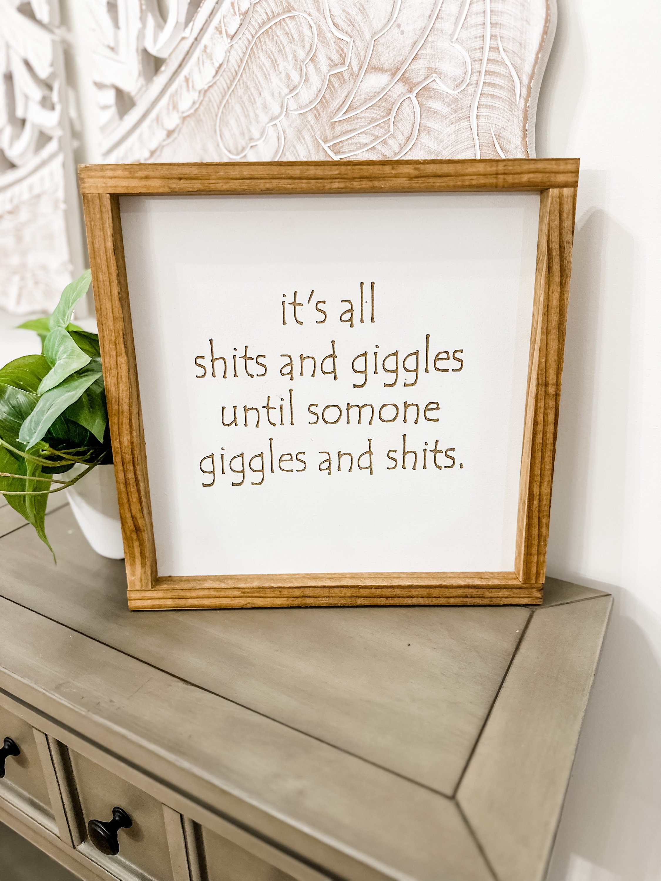 Shits and Giggles Farmhouse Sign - Etsy