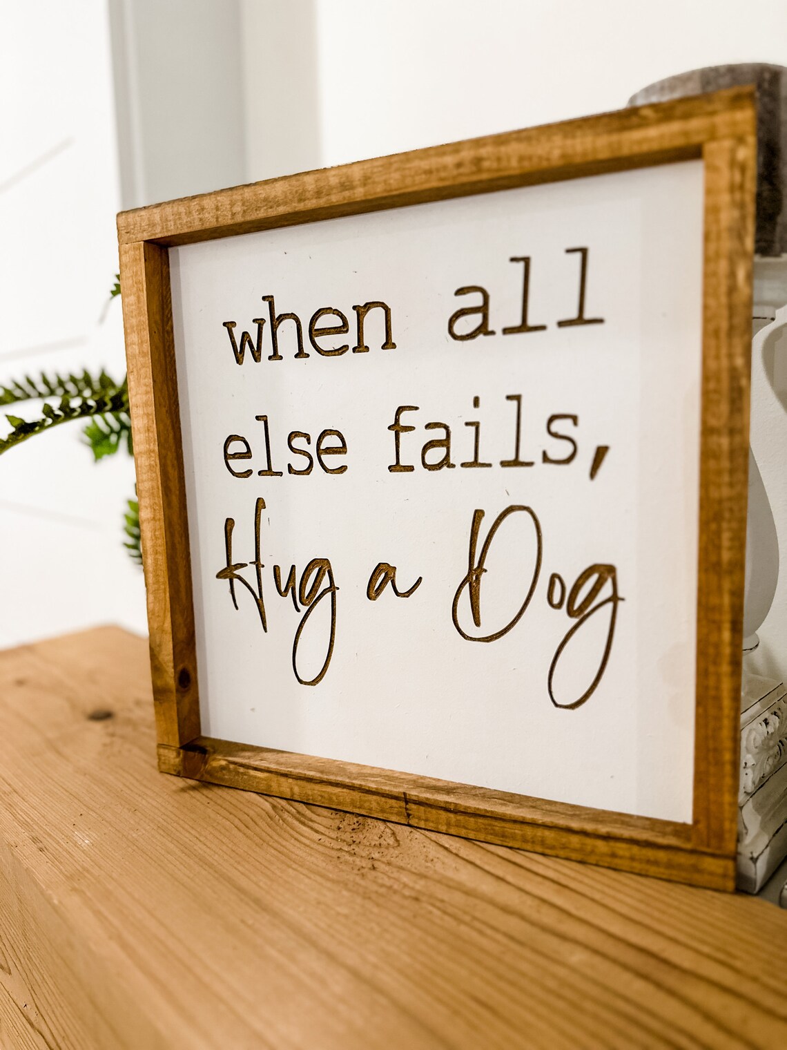Hug Rustic Stop Sign Hug a Dog Farmhouse Sign - Etsy