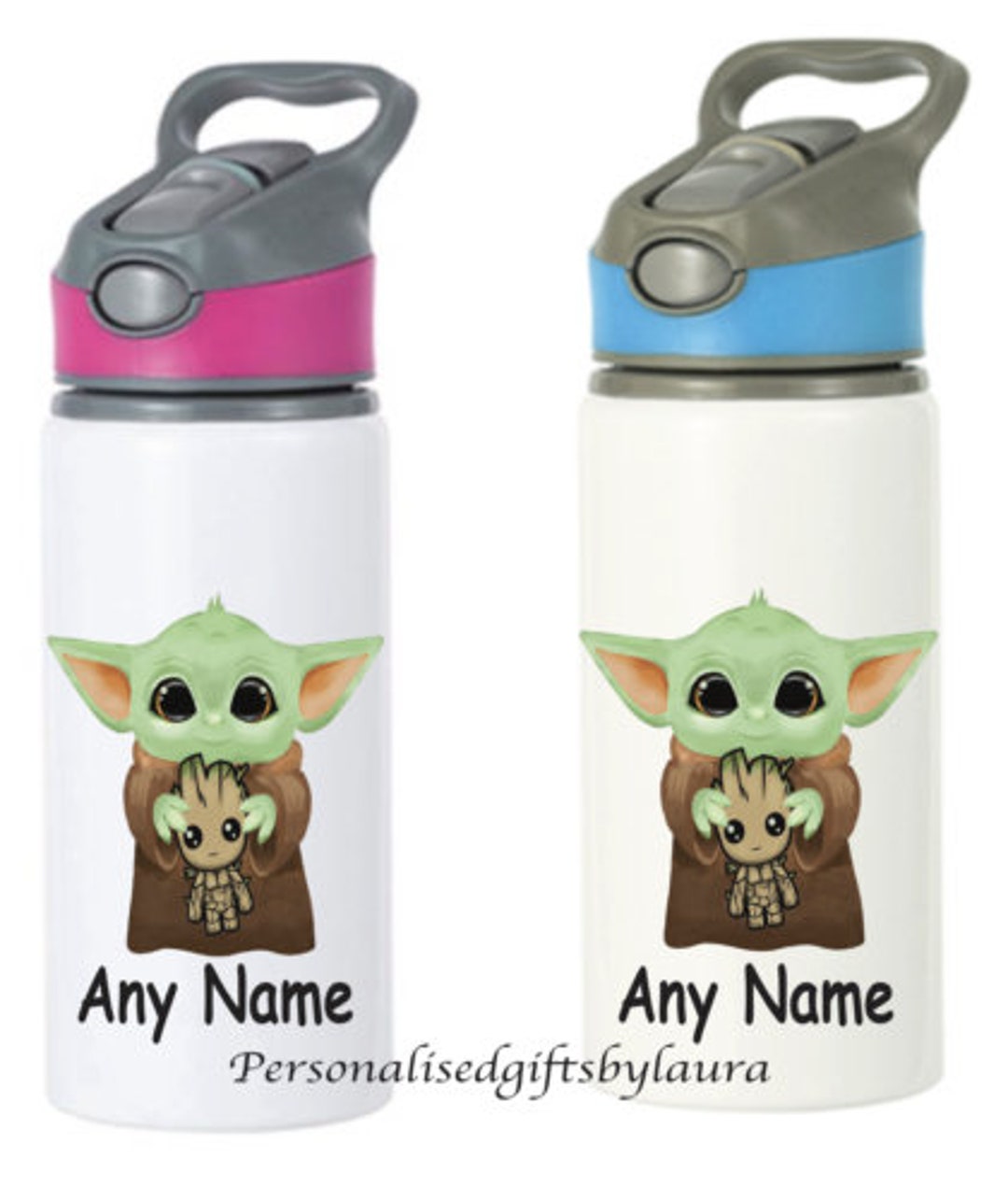 Personalised Baby Yoda Water Bottle 650ml Etsy