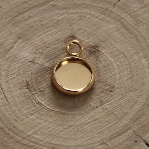 Cabochon support for pendant 8mm Golden steel