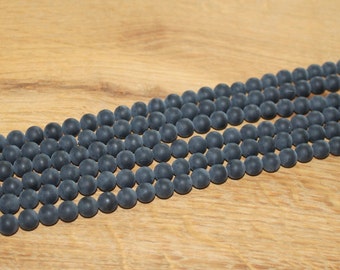 Perles d'onyx givrée 8mm