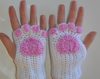 Cat Paw Gloves, Fingerless Gloves, Gifts For Cat Lovers, Mitten