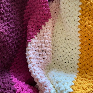 The Lesbian Pride Blanket | Pride chunky knit blanket queer gay LGBT flag