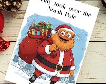 Gritty Claus Christmas Card: Philly Flyers Holiday Humor (Digital Download)