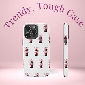 Coquette Diet Coke Tough Phone Case, Protective Durable Smartphone Cover, Diet Coke Bottle with Pink Bow Trendy Device Case
