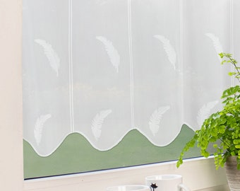 Window curtain bistro curtain short curtain sold by the meter "Fine" white batiste feathers 30 45 60 cm