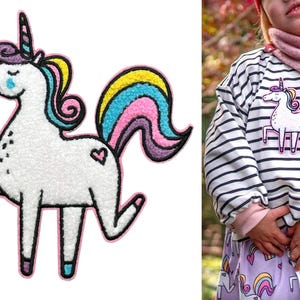 Toppa in ciniglia Unicorn Happiness – 15 x 13 cm termoadesiva | Prodotto in Germania