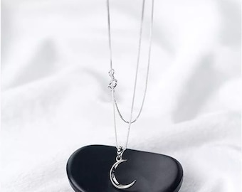 Moon Necklace, Sterling Silver Crescent Moon Necklace, Dainty Moon Pendant