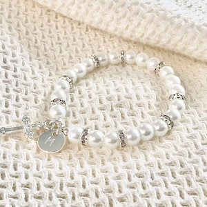 Baptism gift bracelet for girl first communion gift girl first communion bracelet goddaughter gift for first birthday goddaughter bracelet