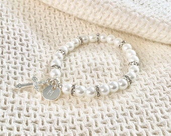 Baptism gift bracelet for girl first communion gift girl first communion bracelet goddaughter gift for first birthday goddaughter bracelet