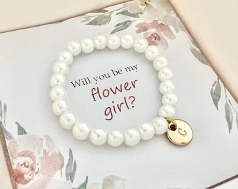 Flower girl proposal gift flower girl thank you gift bracelet for flower girl bracelet little girl personalized flower girl gift ideas